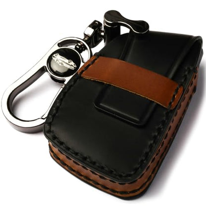 leather Case Compatible with Chevrolet Key Fob Cover or Keychain | Fits for Silverado 1500 GMC Sierra 1500, Silverado Sierra 2500HD 3500HD Smart Key etc - color: 5b-black