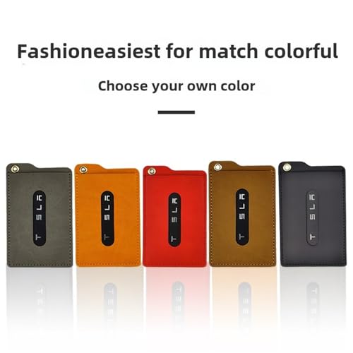 Key Card Holder for Tesla Compatible with Model Y/3/S/X/Cybertruck, Scratch-Resistant Leather Protective Cover, Slim Wallet Card Case, Anti-Slip Grippy Exterior, Black - color: Black