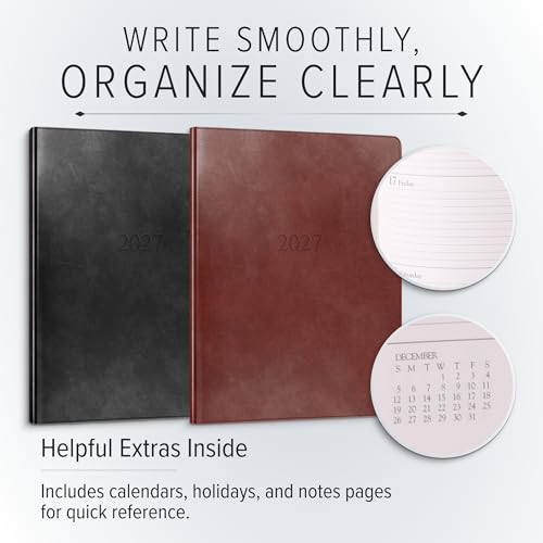 Gallery Leather Large Weekly Planner 2026-2027 Acadia Wild Rose - color: Acadia Wild Rose, size: Large 2027
