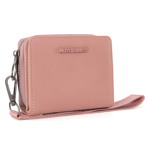 Montana West Small Wallet for Women Female Ladies with a Detachable Wristlet Women's Wallet with Rfid Blocking Lining Minimalist Lightweight & Easy to Carry - color: Dark Pink