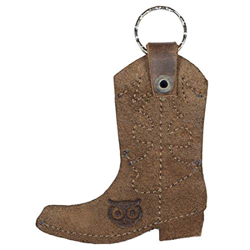 Hide & Drink, Leather Western Boot Keychain/Key Ring/Cowboy/Cowgirl/Texas/equestrianism, Handmade :: Bourbon Brown