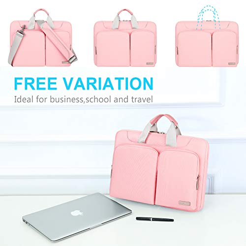 Lacdo 360° Protective Laptop Shoulder Bag, 16 inch Computer Bag for 16 inch MacBook Pro M5 Pro/Max A3428 A3429 (2026), M4/M3/M2/M1 Pro Max A3403 A3186 A2991 A2780 A2485 2024-2019 Messenger Bag, Pink - color: Pink, size: 16 Inch New MacBook Pro