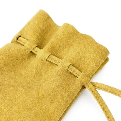 Medieval Drawstring Coin Pouch Bag,Leather Coin Pouch,Renaissance Drawstring Pouch Dice Bag,Small Coin Purse for Women/Men,Brown Swayze Suede Banana - color: Banana