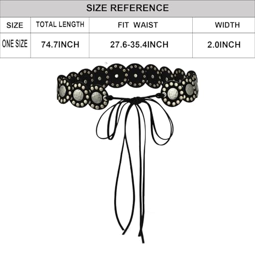 ILuvatar Women's Bohemian Style Rope Braid Waist Belt U33 - color: Black-t23