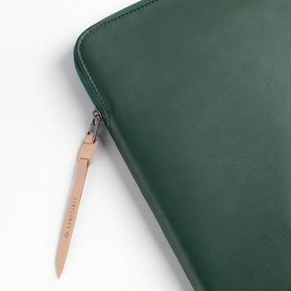 Comfyable Slim Protective Laptop Sleeve Compatible with 13/14 Inch MacBook Air & MacBook Pro M5/M4/M3/M2 Pro/Max 2026, Mac Travel Case, Laptop Pouch, Slim PU Leather Cover, Midnight Green - color: Midnight Green, size: For 13.3"-14" Mac Pro / Mac Air