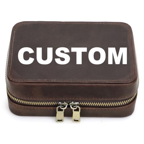 CONTACTS Personalized Leather Jewelry Box for Men Gift Custom Name Jewelry Organizer - size: Custom