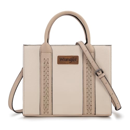 Wrangler Tote Bags for Women Top-handle Handbags and Purse for Women with Adjustable Strap - color: A-beige