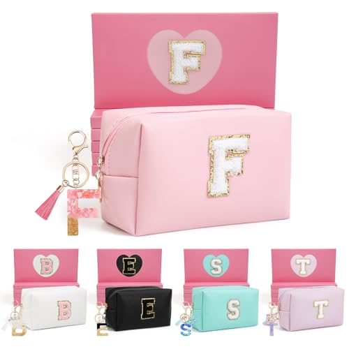AIBFRID Birthday Gifts for Women Her,Travel Cute Makeup Bag,Large Capacity Cosmetic Bags for Women Makeup Pouch PU Leather Waterproof Cosmetic Bag (F, Pink) - color: Pink, style: F