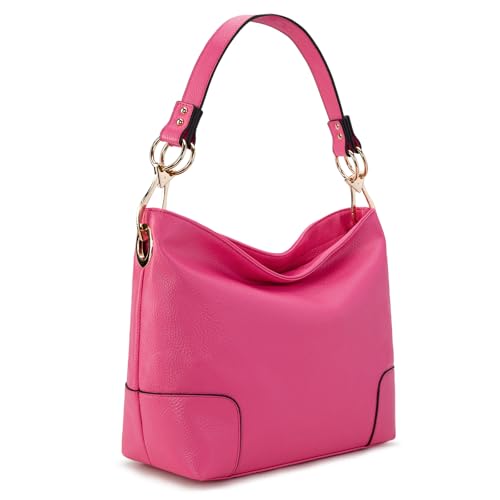 Montana West Hobo Bags for Women Top Handle Satchel Shoulder Purse Bucket Handbag - color: Special-hot Pink