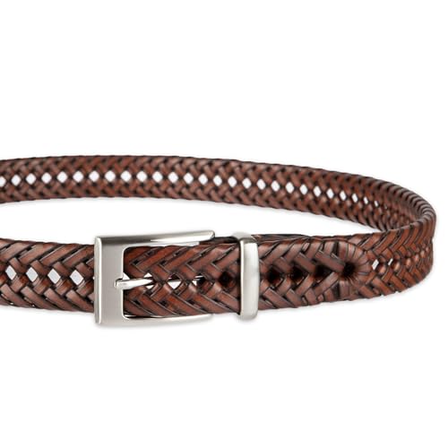 DOCKERS Men's Braided Leather Belt, Fully Adjustable Casual Strap for Everyday Wear - color: Tan Lace, size: 36