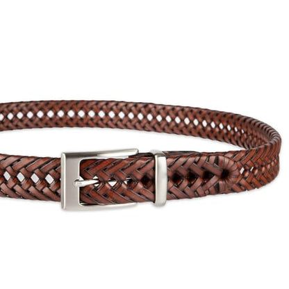 DOCKERS Men's Braided Leather Belt, Fully Adjustable Casual Strap for Everyday Wear - color: Tan Lace, size: 36