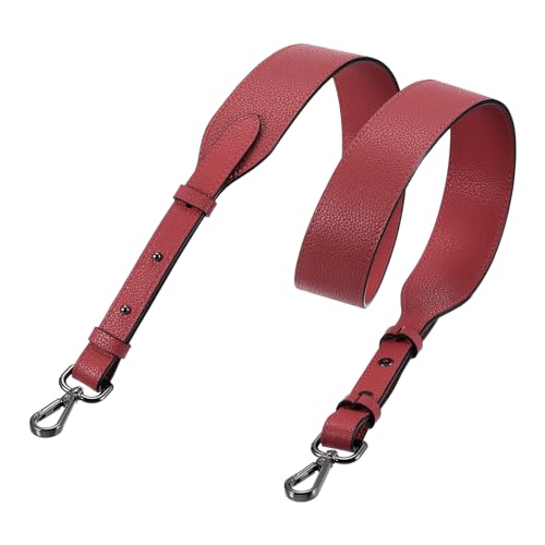 uxcell Leather Purse Strap, Adjustable Crossbody Replacement Straps for Handbags, Shoulder Bag - color: Claret, Gun-black Clasp
