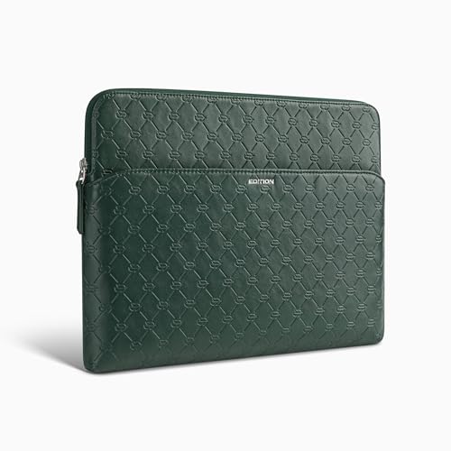 Comfyable x Edition Tablet Sleeve 13 Inch, Compatible with 13" iPad Air/Pro M4 2026, Smart/Magic Keyboard with Pencil Holder, Faux Leather Case with a Front Zip Pocket for Men Women, Midnight Green - color: Midnight Green, size: 13" iPad Pro & iPad Air