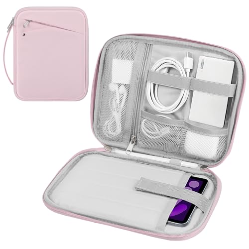 MoKo 7-8 Inch Tablet Sleeve Carrying Case Padded Protective Bag with Handle | Tablet Carrying Case Fits iPad Mini A17 Pro/6th 8.3-inch and iPad Mini 5/4/3/2th 7.9-inch, Pink - color: Pink, size: 7-8 Inch