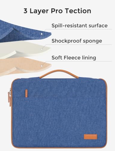 DOMISO 360° Protective Laptop Sleeve Laptop Case 15.6 inch | Compatible with HP Pavilion/Envy x360,Dell,ASUS VivoBook/ZenBook,HP Lenovo Samsung MSI Acer Notebook Computer Case,Blue - color: Blue, size: 15.6"
