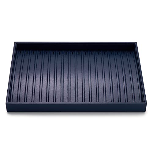 Oirlv Stackable Necklace and Bracelet Organizer Tray,Blue | Anti-Tangle Sections,Necklace and Bracelet Display,Stackable Storage,Drawer Organization,13.8×9.5Inch - color: Blue, size: Necklace/Bracelet Tray
