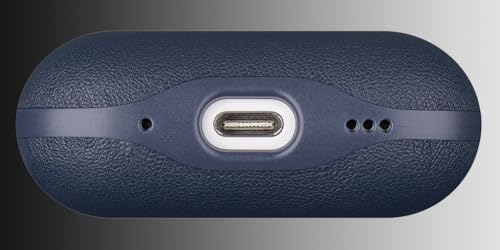 LOPIE Leather Case for AirPods Pro 2 - Handmade AirPods Pro 2nd Generation Case Cover with Lanyard - Made of Full Grain Leather - Drop Protection Hard Shell Cover - Wireless Charging Compatible - Blue - color: Blue, size: Top Grain Leather