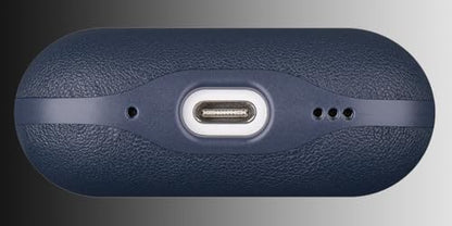 LOPIE Leather Case for AirPods Pro 2 - Handmade AirPods Pro 2nd Generation Case Cover with Lanyard - Made of Full Grain Leather - Drop Protection Hard Shell Cover - Wireless Charging Compatible - Blue - color: Blue, size: Top Grain Leather