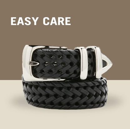 Perry Ellis Men's Portfolio Braided Leather Belt - color: Black, size: 40