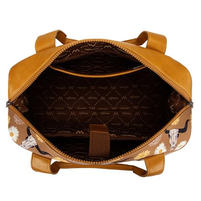 Wrangler Duffel Bag for Women Large Travel Weekender Bag Designer Daisy Flower Print Carry On Bags - color: Canvas Cotton-Daisy