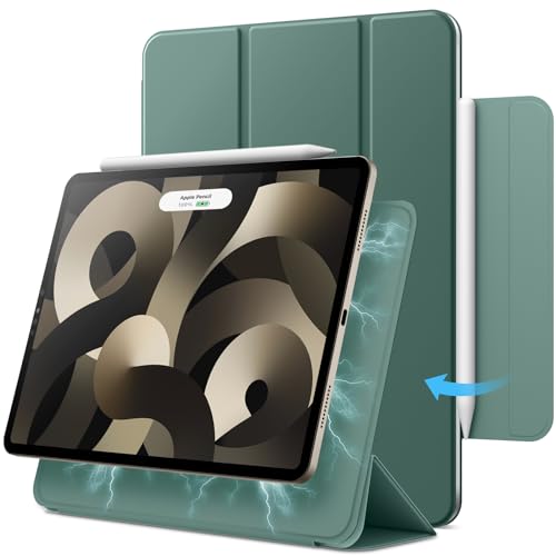 JETech Magnetic Case for iPad Air 11" M4/M3/M2 & iPad Air 5/4, Misty Green | For iPad Air 11" (2026-2024) & Air 5/4 10.9" (2022/2020)&iPad Pro 11 (2018), Slim Smart Design Cover, Lightweight Protection - color: Misty Green
