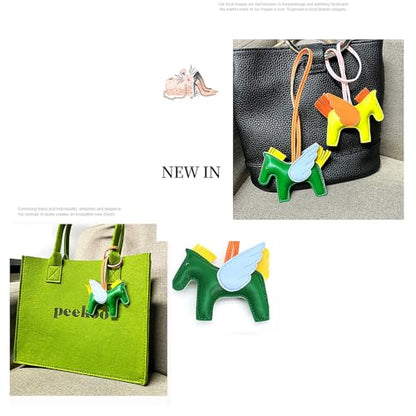 Angel Pegasus bag hanging ornaments, cute Internet red pony pendant car keychain bag hanging ornaments ladies charm - color: Red