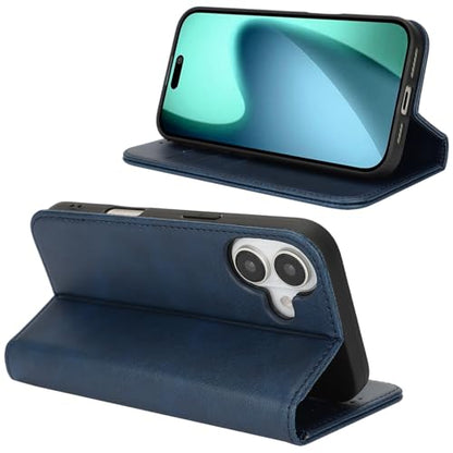 Wallet Case for iPhone 17,Flip Folio Purse with Card Holder,6.3",Navy Blue | Premium PU Leather, Flip Folio Purse Case, with Card Slot, Stand Holder,Magnetic Closure, TPU Shockproof Protective Case - color: Navy Blue, size: iPhone 17