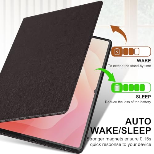 Leather Case for Samsung Galaxy Tab S11 Ultra 14.6" 2025, Brown | Genuine Leather, Slim Protective Cover, Adjustable Stand, Pencil Holder, Auto Wake/Sleep - color: Dark Brown, size: Samsung Galaxy Tab S11 Ultra 14.6in