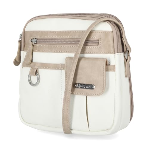 Multisac Women's MultiSac North South Mini Zip Around Crossbody - color: White/Biscotti