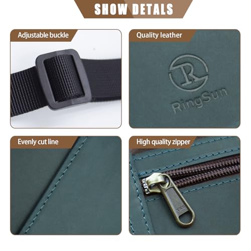 Ringsun Genuine Leather Passport Holder For Travel, RFID Blocking Slim Neck Wallet with Adjustable Strap for Women and Men, Travel Essentials to Keep Cash, Credit Cards and Documents Safe, Blue - color: Blue
