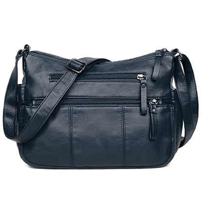 VOLGANIK ROCK Purses for Women Soft PU Leather Shoulder Bag Ladies Crossbody Purse and handbags Lightweight Pocketbook - color: Dark Blue-11.8"