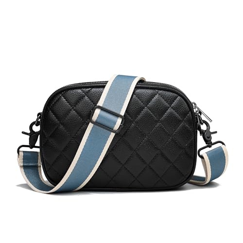Wide Purse Strap Adjustable Replacement Crossbody Bag Strap Silver Hardware Shoulder Straps - color: Black Hardware-color Block-815