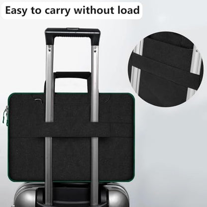 Hseok Laptop Shoulder Bag 13-14 inch Shockproof Water-Resistant HandBag with Small Case Compatible with MacBook Pro/Neo 14" M5/M4/M3/M2/M1, Mac Air/Pro 13.3", XPS 13/14, Most 13"-14" PC,Black-green - color: Black-green, size: 13"-14"