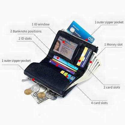 Unisex Pebble Leather Wallet, 5.3In Short Genuine Leather Coin Card Holder, Unisex Clutch Bags, Can Hold Coins, Id Cards - color: Silver