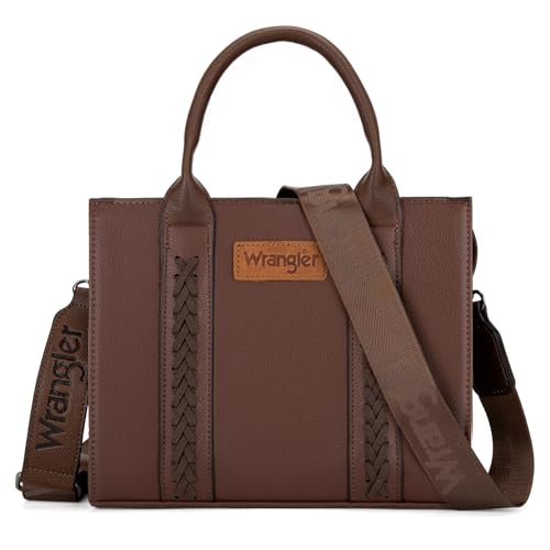 Wrangler Tote Bags for Women Top-handle Handbags and Purse for Women with Adjustable Strap - color: A B Coffee