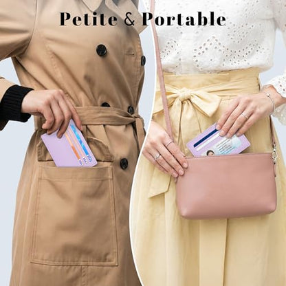Airkit Small Slim ID Case, Womens Credit Card Holder Wallet, RFID Sleeve | Mini Tiny Thin Pocket Wallet, Minimalist Gift for Girls & Ladies - color: Purple