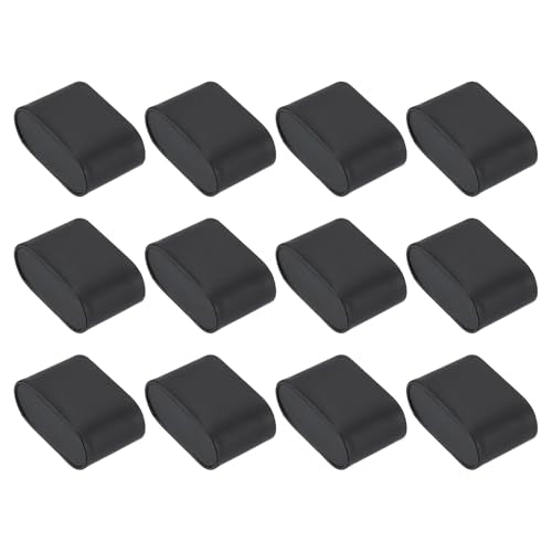 uxcell 12Pcs Watch Display Pillow, 2.8" x 1.73" x 1.22" Bracelet Watch Pillow PU Leather Watch Pillow for Watch Box Bangle Cushions Display Storage, Black - color: Black