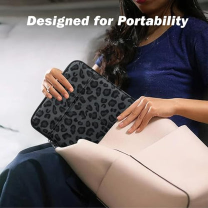 Dadanism 9-11 Inch Tablet Sleeve Bag Padded Carrying Case, Leopard Black | Fits iPad (A16) 11th Gen 11", iPad 10th Gen 10.9" Air 5/4, iPad Air M4/Pro 11", iPad 9/8/7th 10.2", Galaxy Tab A11+ Plus 11" - color: Leopard Black, size: 9-11 inch