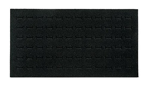 TheDisplayGuys - 6-Pack Deluxe Black Velvet Jewelry Ring Display Foam Pad Insert - 72 Slots Holder - 14x7 Full Size - color: Velvet (Black), size: 72 Slots