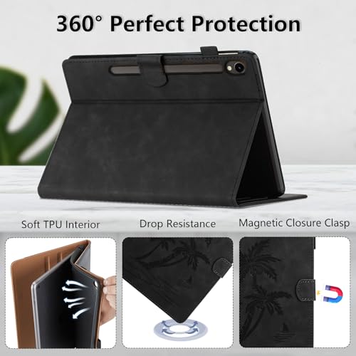Case for Samsung Galaxy Tab S8 2022 / Tab S7 2020 11 Inch Model (X700/X706/T870/T875/T878) - Premiun PU Leather Folio Stand Protective Case with Pocket, Auto Wake/Sleep Smart Tablet Cover, Black - color: Black, size: Samsung Galaxy Tab S8/S7 11"
