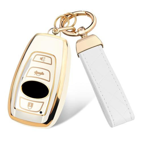 FT FUNTOR for Subaru Key Fob Cover with Keychain - color: B-white