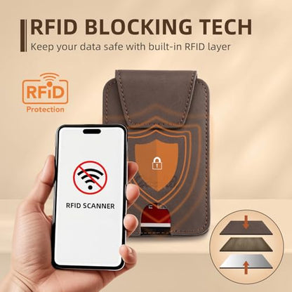 Zitahli Slim Wallet for Men and Women 6-8 Cards Minimalist Leather Credit Card Holder Front Pocket RFID Blocking Gifts Ideal Choice - color: CH Brown