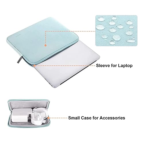 MOSISO Laptop Case 13 inch, 13 inch Laptop Sleeve with Small Case | Compatible with MacBook Neo / Air M5 M4 M3 M2 M1 2026-2018 / Pro M2 M1 2026-2016, Neoprene Computer Sleeve Bag, Mint Green - color: Mint Green, size: 13 inch