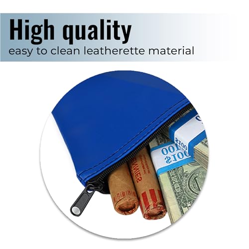 Royal Blue Expanded Vinyl Reusable Deposit Bag 11Wx 6H with Heavy Duty Zipper for Cash Checks and Documents - color: Royal Blue, size: 11" W x 6" H
