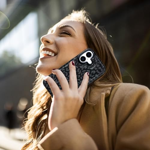 HAOPINSH Wallet Case with Card Holder for iPhone 17, Black Leopard | Back Flip Folio Kickstand ,PU Leather Card Slots Case Wallet for Women Men Girls, Double Magnetic Clasp Shockproof Cover 6.3" - color: Black Leopard