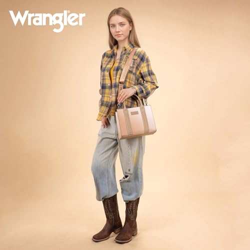 Wrangler Tote Bag for Women Designer Satchel Handbags Top-handle Purses with Strap - color: Gradient Khaki