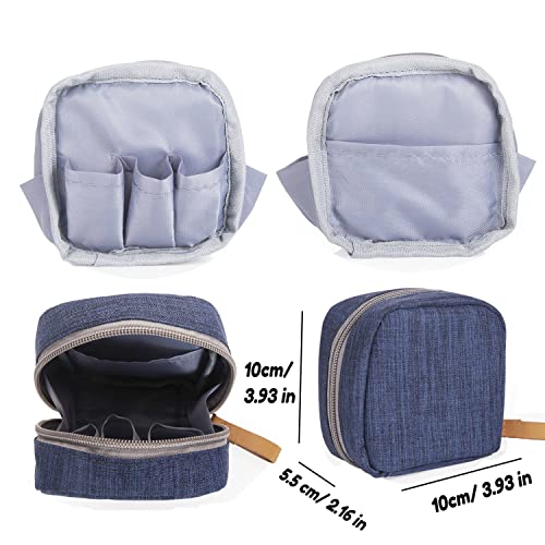 Hekyip Mini Cosmetic Bag, Travel Makeup Pouch, Portable Waterproof Cosmetic Pouch for Ladies Women, Mini (Mini Navy Blue) - color: Mini Navy Blue