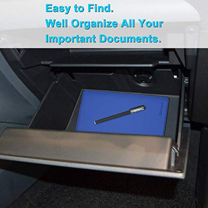 Wisdompro Car Registration and Insurance Holder, Document Card Organizer | PU Leather, Auto Glove Box Folder, Men and Women Wallet Case for Vehicle Driver License, Paperwork, Paper, ID, Receipt - color: Blue