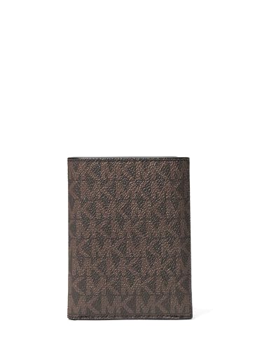 Michael Kors Hudson Trifold Wallet with ID - color: MK Signature/Brown/Black