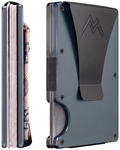 Mountain Voyage Co Minimalist Wallet for Men & Women - Slim RFID Wallet, Scratch Resistant, Credit Card Holder & Money Clip, Easily Removable Money & Cards, (Matte Grey) - color: Matte Grey, style: Minimalist